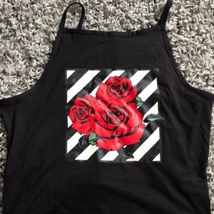 Black Rose Tank Top